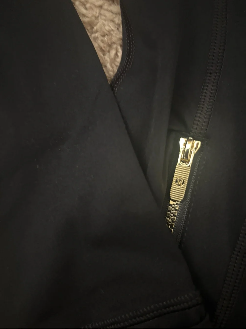 lululemon Black Athletic Jacket with Gold Zipper